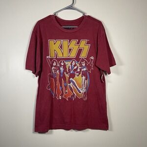 Men's KISS Graphic Band T-shirt Red Sz Sm